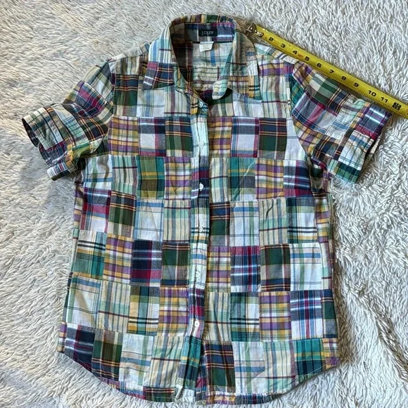 J crew Patchwork Shirt, Size XS - Picture 4 of 9